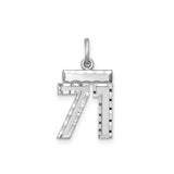 Small #71 Charm Pendant in Real 925 Sterling Silver