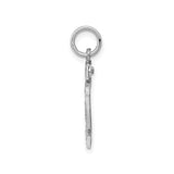 Sterling Silver Number 72 Pendant, Polished and Textured Sports Charm for Men or Unisex