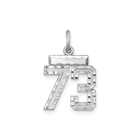 Small #73 Charm Pendant in Real 925 Sterling Silver
