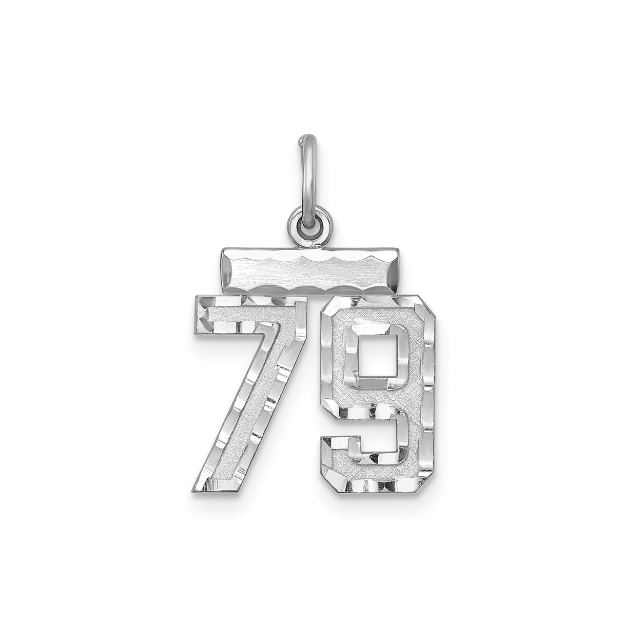 Small #79 Charm Pendant in Real 925 Sterling Silver