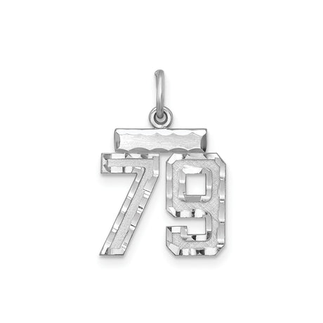 Small #79 Charm Pendant in Real 925 Sterling Silver