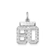 Small #80 Charm Pendant in Real 925 Sterling Silver