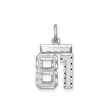 Small #81 Charm Pendant in Real 925 Sterling Silver