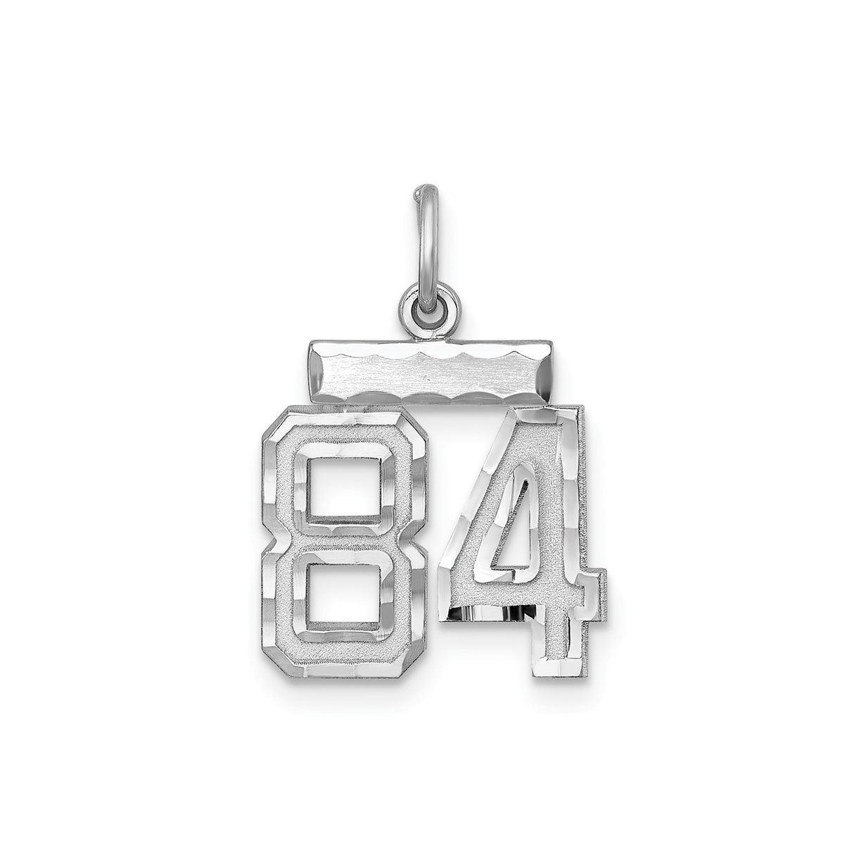 Small #84 Charm Pendant in Real 925 Sterling Silver