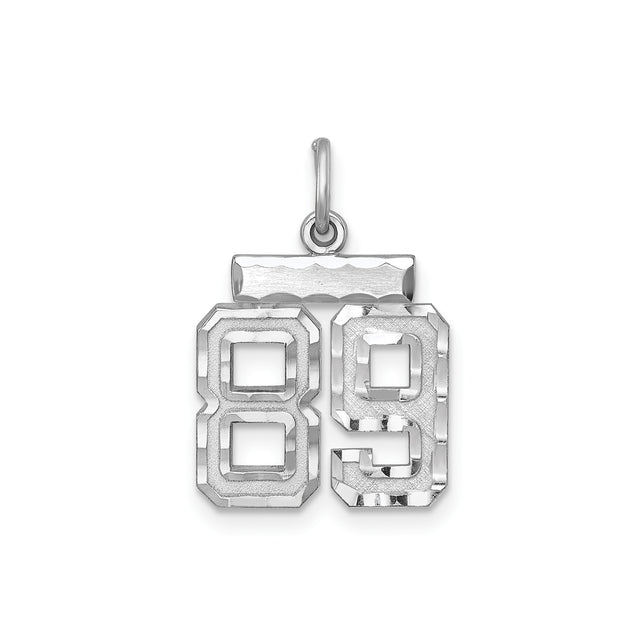Small #89 Charm Pendant in Real 925 Sterling Silver