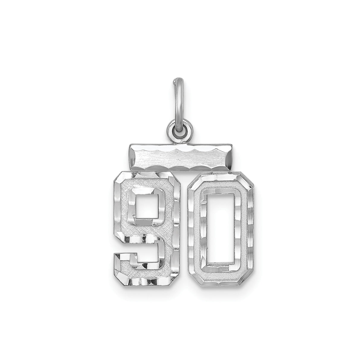 Small #90 Charm Pendant in Real 925 Sterling Silver