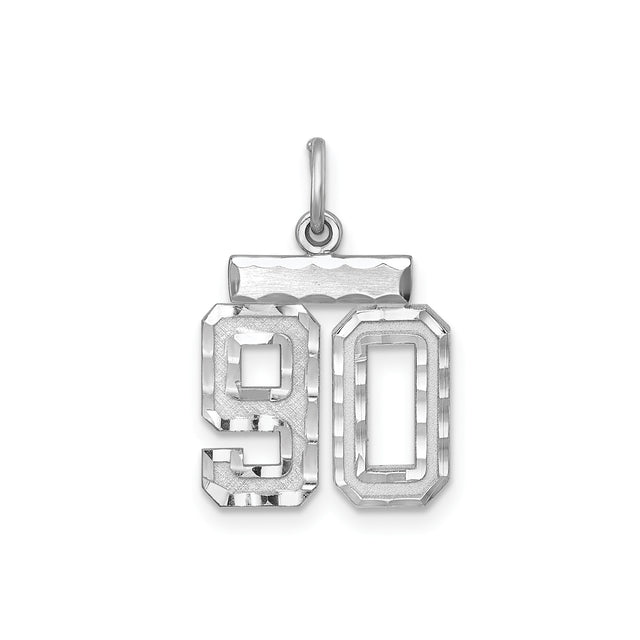 Small #90 Charm Pendant in Real 925 Sterling Silver