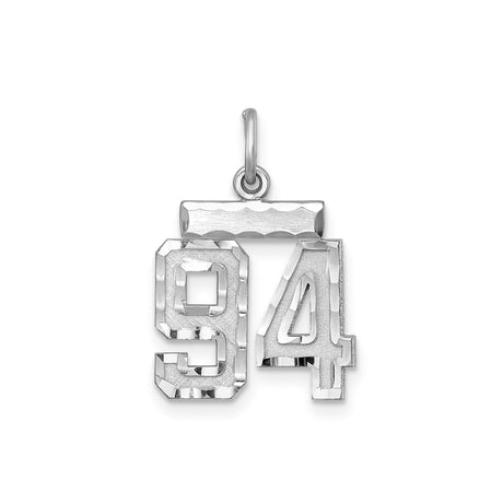 Small #94 Charm Pendant in Real 925 Sterling Silver