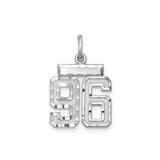 Small #96 Charm Pendant in Real 925 Sterling Silver