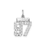 Small #97 Charm Pendant in Real 925 Sterling Silver
