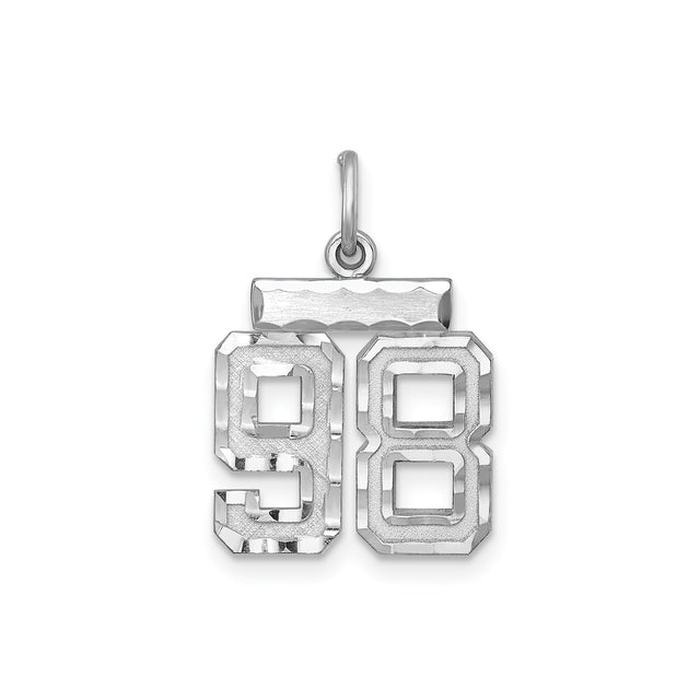 Small #98 Charm Pendant in Real 925 Sterling Silver
