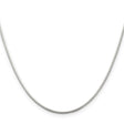 925 White Gold 1.2 mm Polished Chain Necklace, Solid