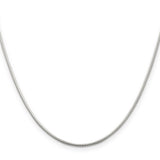 925 White Gold 1.2 mm Polished Chain Necklace, Solid