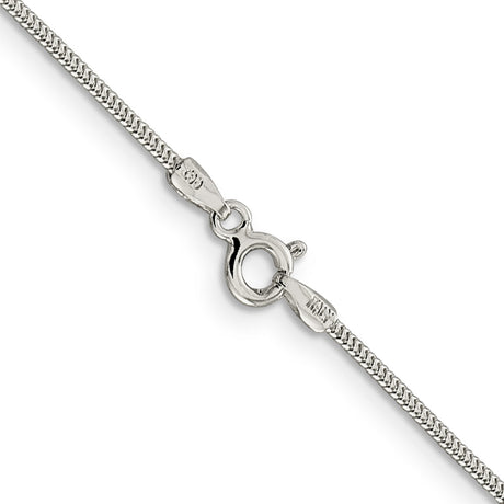 925 White Gold 1.2 mm Polished Chain Necklace, Solid alternate angle