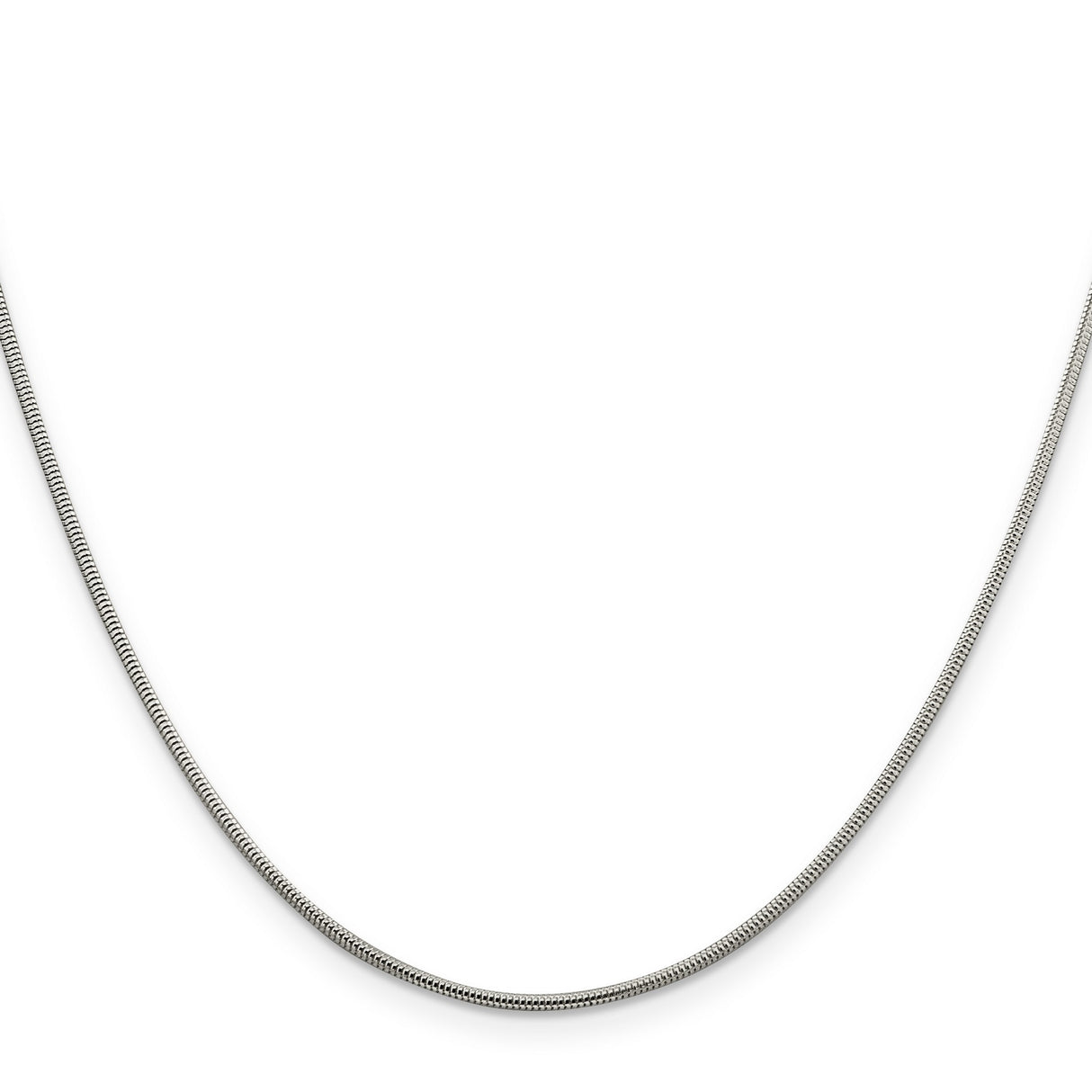 925 White Gold 1.5 mm Polished Chain Necklace, Solid