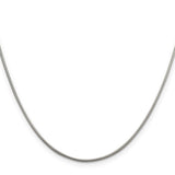 925 White Gold 1.5 mm Polished Chain Necklace, Solid
