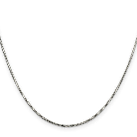 925 White Gold 1.5 mm Polished Chain Necklace, Solid