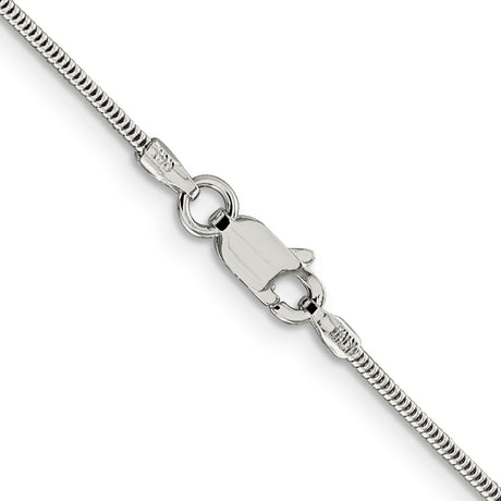 925 White Gold 1.5 mm Polished Chain Necklace, Solid alternate angle