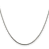 925 White Gold 1.6 mm Polished Chain Necklace, Solid
