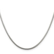925 White Gold 2 mm Polished Chain Necklace, Solid