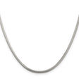 925 White Gold 2.5 mm Polished Chain Necklace, Solid