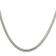 925 White Gold 4 mm Polished Chain Necklace, Solid