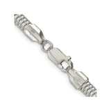 925 White Gold 5 mm Polished Chain Necklace, Solid alternate angle