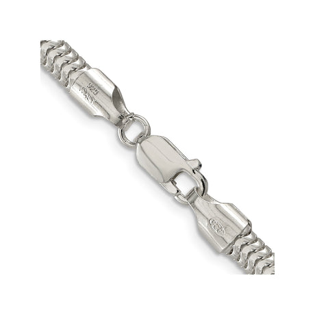 925 White Gold 5 mm Polished Chain Necklace, Solid alternate angle