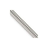 925 White Gold 5 mm Polished Chain Necklace, Solid detail view