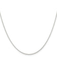 925 White Gold 1 mm Polished Chain Necklace, Solid