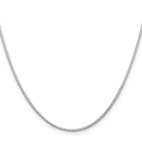 925 White Gold 1.25 mm Polished Chain Necklace, Solid