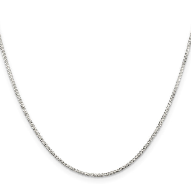 925 White Gold 1.25 mm Polished Chain Necklace, Solid