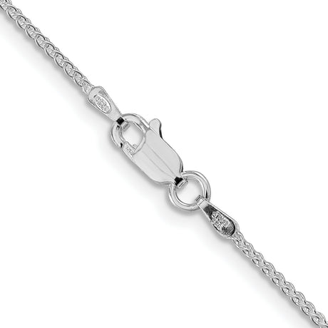 925 White Gold 1.25 mm Polished Chain Necklace, Solid alternate angle