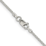 925 White Gold 1.5 mm Polished Chain Necklace, Solid alternate angle