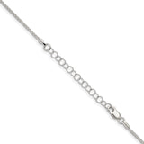 925 White Gold 1.5 mm Polished Chain Necklace, Solid detail view