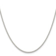 925 White Gold 1.6 mm Polished Chain Necklace, Solid