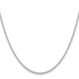 925 White Gold 1.6 mm Polished Chain Necklace, Solid