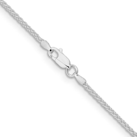 925 White Gold 1.6 mm Polished Chain Necklace, Solid alternate angle