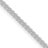 925 White Gold 1.6 mm Polished Chain Necklace, Solid detail view