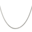 925 White Gold 1.75 mm Polished Chain Necklace, Solid