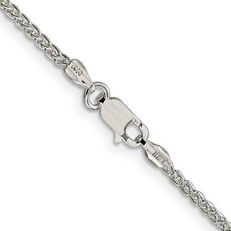 925 White Gold 1.75 mm Polished Chain Necklace, Solid alternate angle