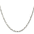 925 White Gold 3.7 mm Polished Chain Necklace