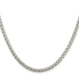 925 White Gold 4 mm Polished Chain Necklace
