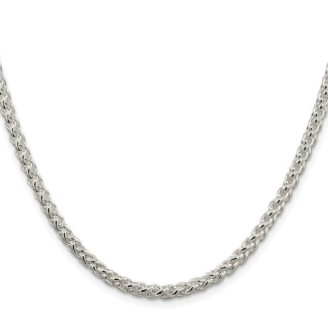 925 White Gold 4 mm Polished Chain Necklace