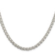 925 White Gold 5 mm Polished Chain Necklace, Solid