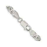 925 White Gold 5 mm Polished Chain Necklace, Solid alternate angle