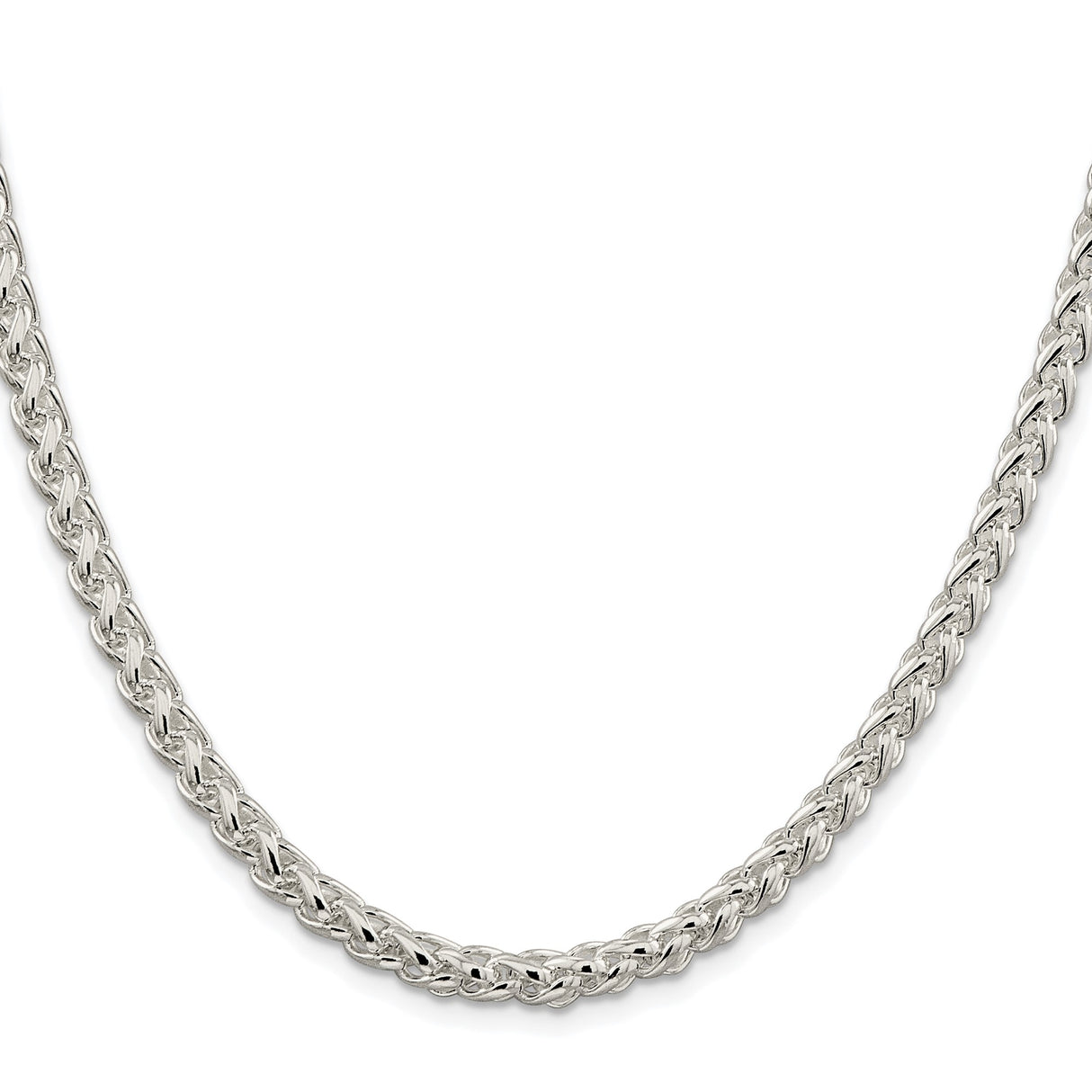 925 White Gold 5 mm Polished Chain Necklace