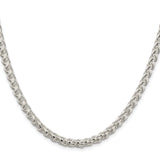925 White Gold 5 mm Polished Chain Necklace