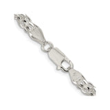 925 White Gold 5 mm Polished Chain Necklace alternate angle