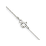925 White Gold 0.7 mm Polished Chain Necklace, Solid alternate angle